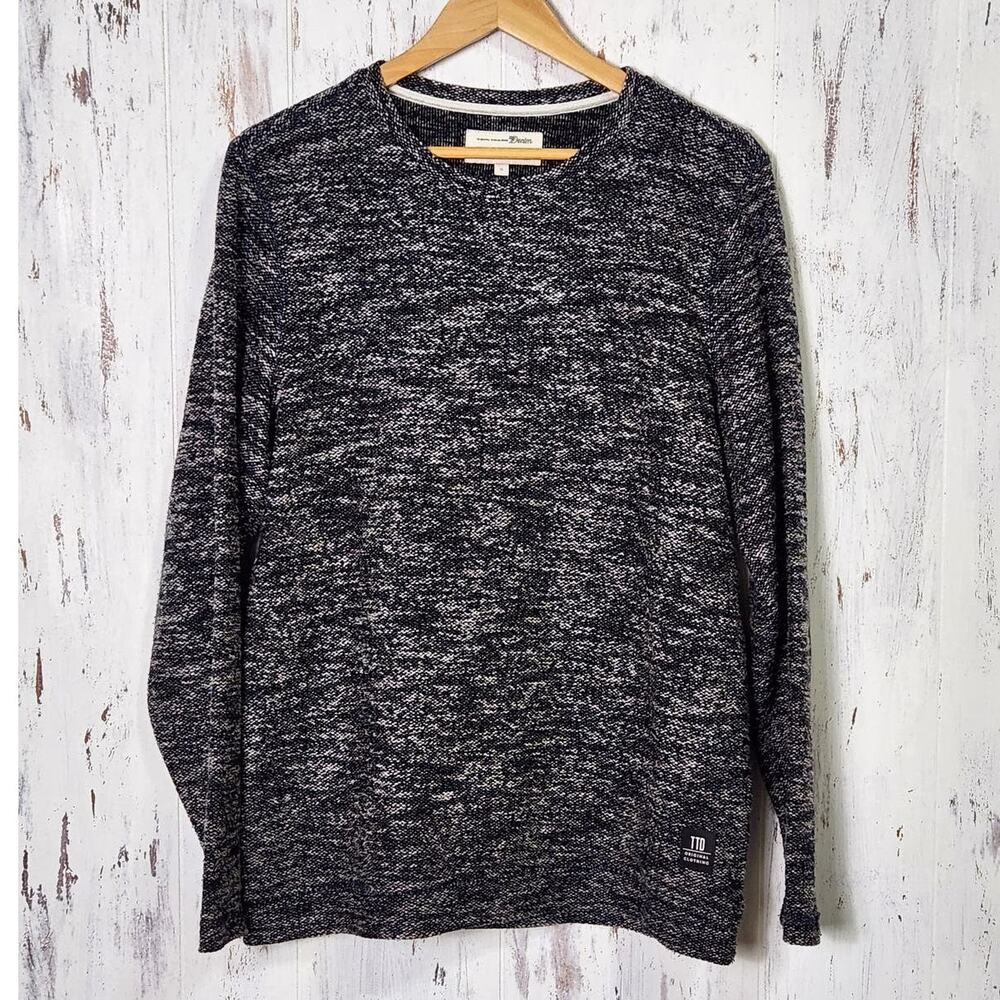 Tom Tailor Denim Sweater Mens Medium Dark Navy Blue White Preppy Good Life